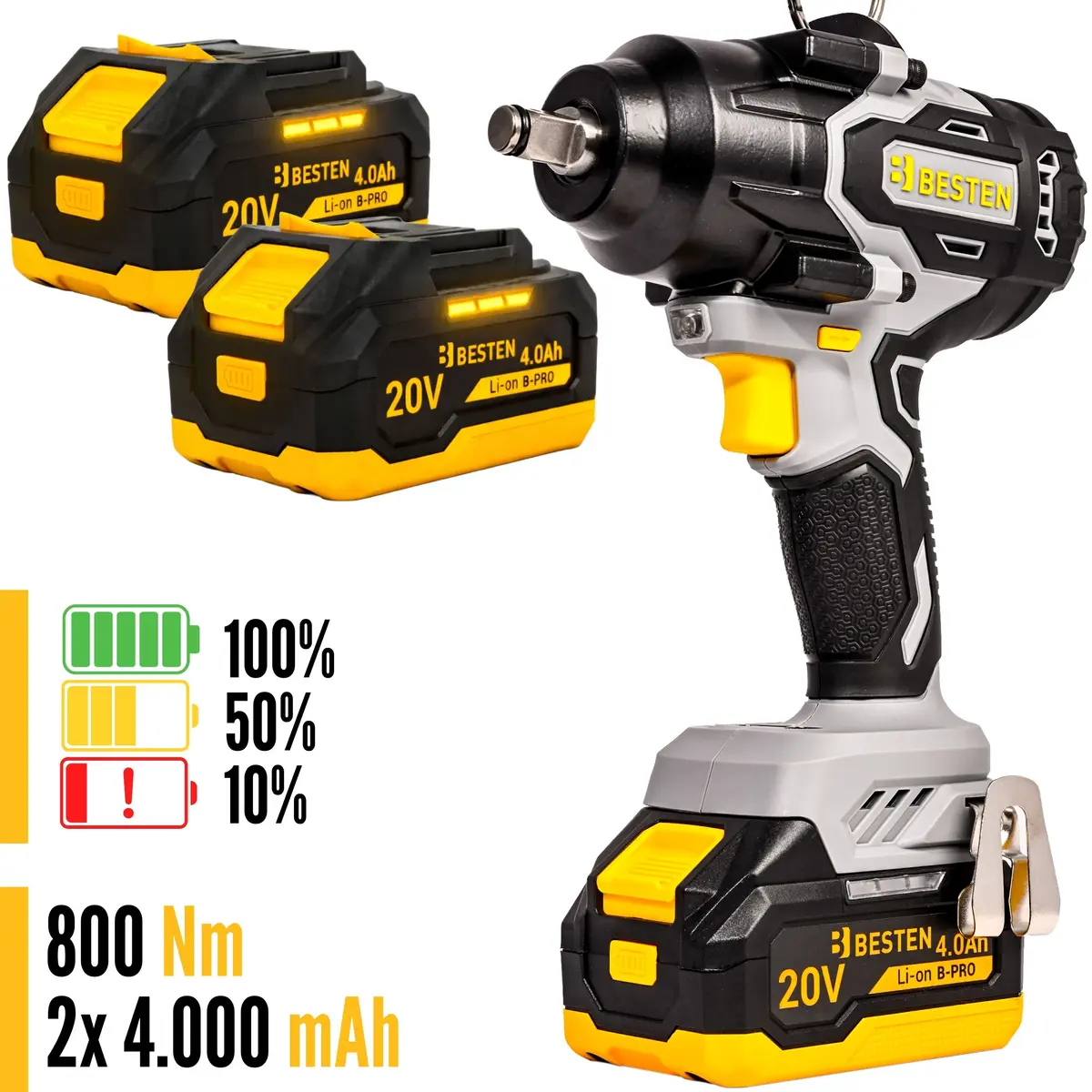 Klucz udarowy BESTEN BE0002892 -maksymalny moment 750nm